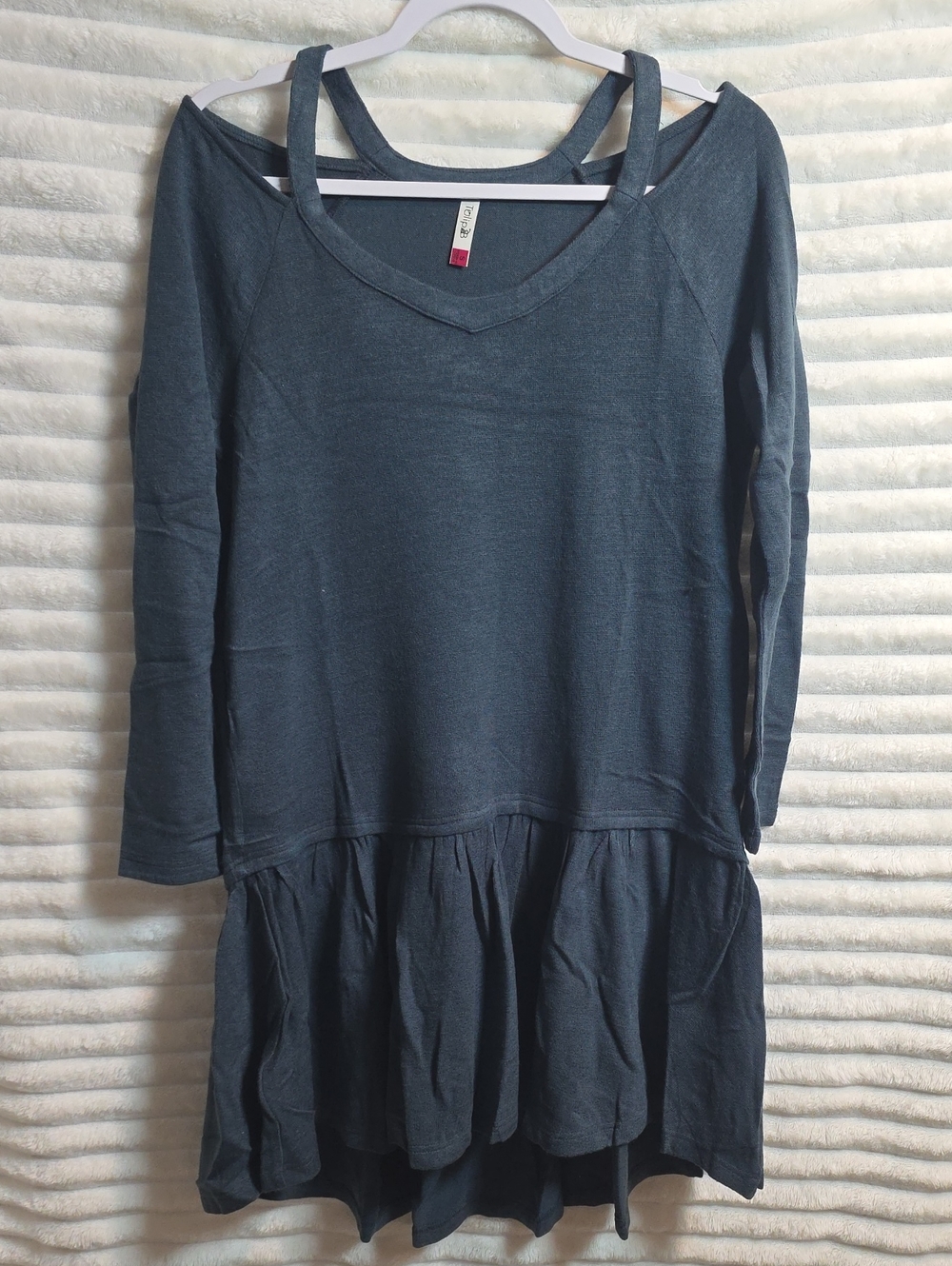 0241 Tulip‎ B Layered Ruffle Hem Long Sleeve Dress